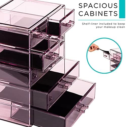 Sorbus 7-Drawer Makeup Organizer with Small & Wide Drawers (Purple)