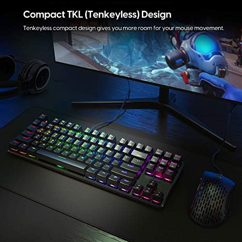 Pulsar Gaming Gears - PK003 Lunar Alloy TKL Mechanical Gaming Keyboard RGB LED Rainbow Backlit USB Wired Game Keyboards for Windows PC PS5 PS4 Xbox 87 Keys Outemu Switches FPS (Renewed)