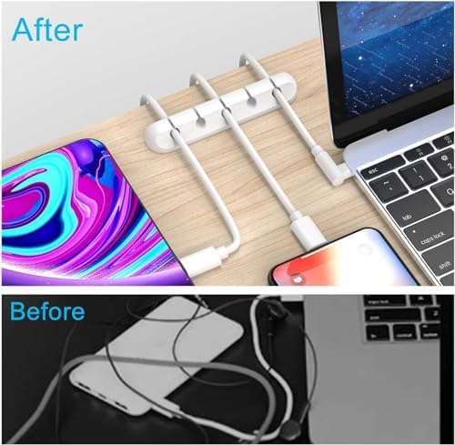 INCHOR Cord Organizer for Desk, Cable Organizer Cable Holder 3 Pack White