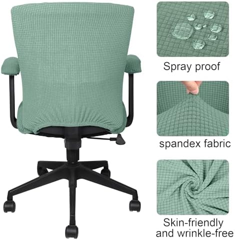 Tallew 4 Pcs Office Chair Covers Stretchable Armrest Seat,XL,Pea Green