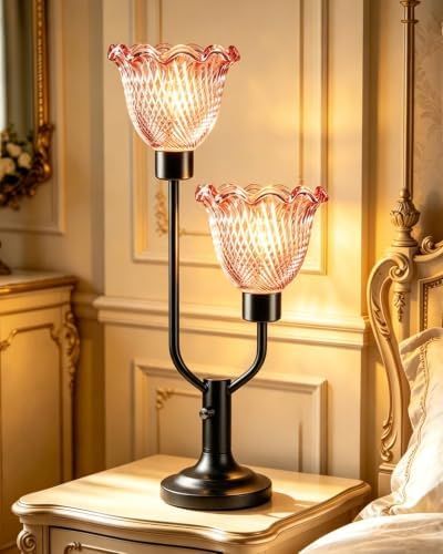 Mid Century Modern Table Lamp Dimmable Vintage Red Glass Lamp Gift