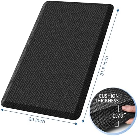 Anti-Fatigue Kitchen Mats for Floor Standing and Comfort Desk Mats 32"x20"