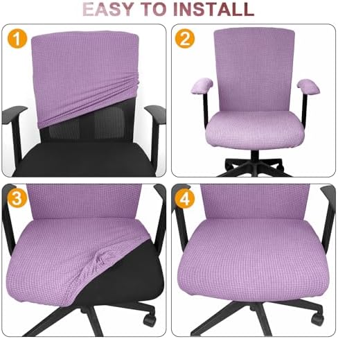 Tallew 4 Pcs Office Chair Covers Stretchable Armrest Seat,XL,Lilac Purple