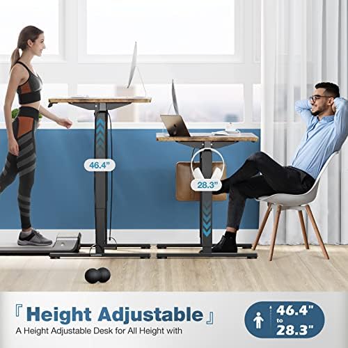 DUMOS 41 Inch Electric Standing Desk, Memory Adjustable Home Office Desk