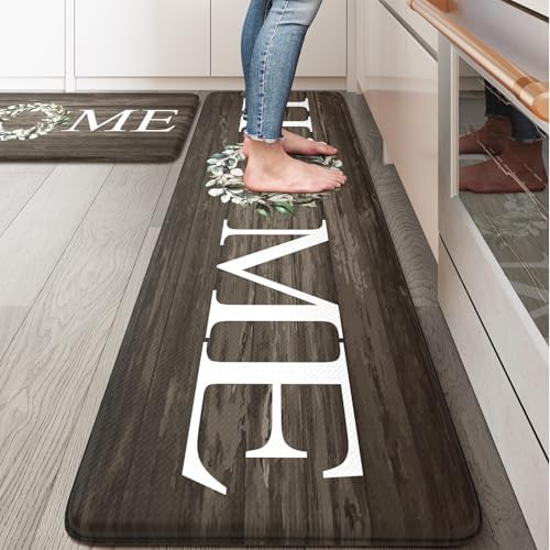 KIMODE Anti Fatigue Kitchen Mats 2PCS Kitchen Mat for Floor Cushioned
