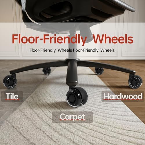 Office Chair Wheels, 3 Inch Double Rollerblade Office Chair Wheel Replacement-Smooth & Quiet Rolling Chair Wheels for Hardwood Floors & Carpet for Heavy Duty Gaming Chair Set of 5 Black