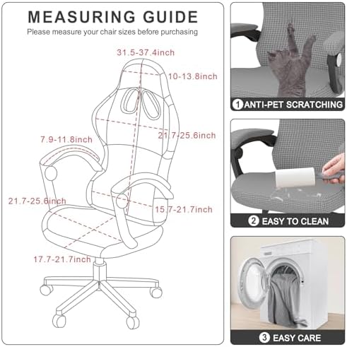 Gaming Chair Cover Game Chair Cover for Reclining Rotating Chair,Light Gray