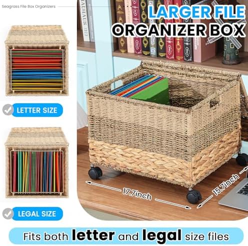 Cinnvoice Decorative Rolling File Cabinet, Tricolor, Letter & Legal Size