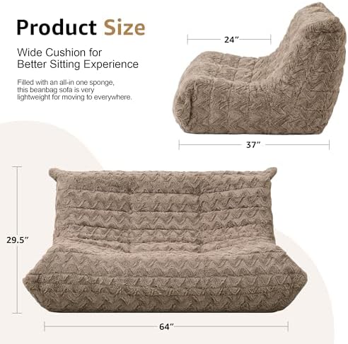 Hobestluk Large Bean Bag Chairs for Adults Fireside BeanBag Couch Togo Sofa