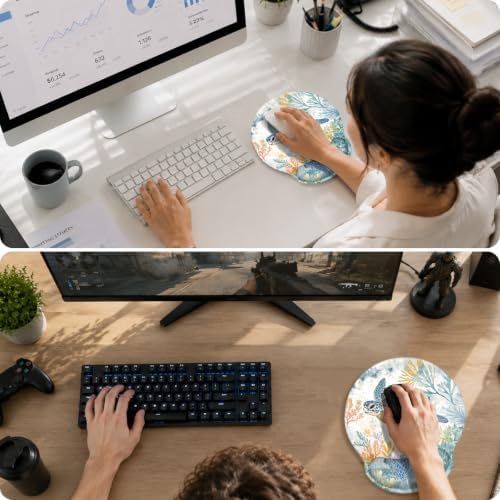 Colored Mouse Pad for Desk with Wrist Rest,Desk Accessories,Turtle