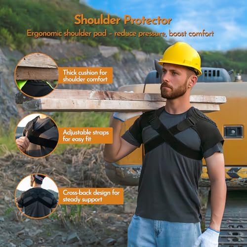 Thickened Wear-Resistant Shoulder Brace with Pads for Heavy-Duty Use, Support for Moving Construction,warehouse, Farm Work, heavy Loads, Compression Support Sleeve for Dislocation, Bursitis, Tendonitis,Both Left and Right Arm