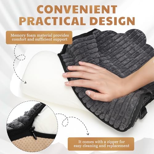 Chunful Headrest Recliner Memory Pillow Adjustable Support Cushions with Belt and Zipper for Neck Head Pain Relief Suitable for Sofas Recliners Office or Massage Chairs