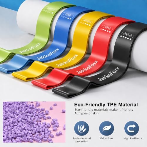 Resistance Loop Exercise Bands, Resistance Bands Exercise Bands for Home Fitness, Stretching, Strength Training, Physical Therapy,Elastic Workout Bands for Women Men Kids, Set of 5
