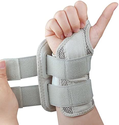 Carpal Tunnel Wrist Brace, Adjustable Wrist Support Brace, Night Wrist Sleep Supports Splints Arm Stabilizer (Right Hand, S/M, Khaki)