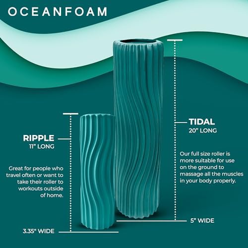 Oceanfoam Tidal Roller - Muscle Massage Foam Roller for Exercise (Jade)