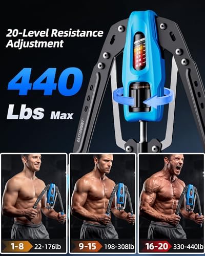 EAST MOUNT Twister Arm Exerciser, Adjustable Hydraulic Resistance 22–440 lbs, Arm Chest & Shoulder Strength Trainer for Home Workouts, Upper Body Muscle Builder, Fitness Training Equipment