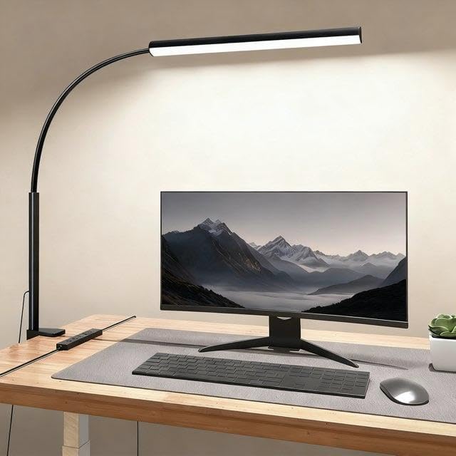 LED Desk Lamp with Clamp, 1200 Lm Eye-Caring Desk Light for Home Office,Pro