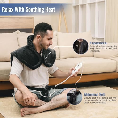 Tefici Electric Heating Pad for Back, Neck & Shoulders, 24"×33", Ultra Soft