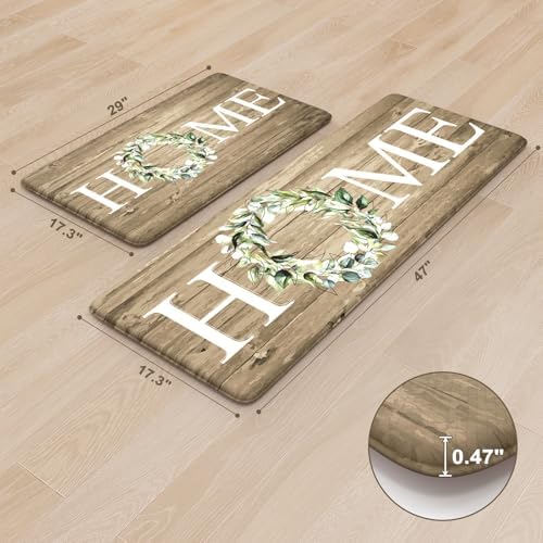 KIMODE Anti Fatigue Mats for Kitchen Floor Cushioned Standing Mat Sets of 2