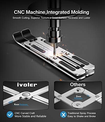 ivoler Laptop Stand, Laptop Holder Riser Computer Tablet Stand,Silver