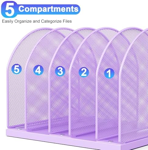 gianotter Desktop File Organizer with 5 Compartments