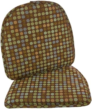 Klear Vu Raindrop The Gripper Non Slip Chair Cushions, Soft & Comfortable Seat Pad, Sitting Pillow for Kitchen, Dining or Office, 2 Count (Pack of 1), Brown Dotty