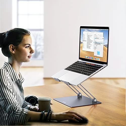 BESIGN LS10 Aluminum Laptop Stand, Ergonomic Adjustable Notebook Stand, Computer Holder Compatible with Air, Pro, Dell, HP, Lenovo More 10-14" Laptops, Space Gray