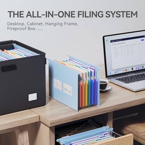 ThinkTex Plastic Expanding Hanging File Folders, 7 * 1.2" Accordion Pockets