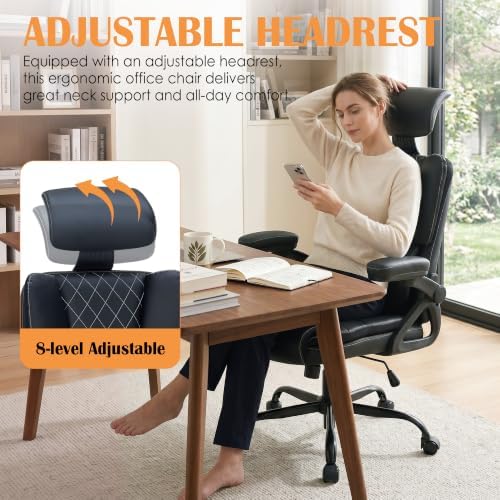 400lbs Executive Office Chair with Lumbar Support and adjustable headrest