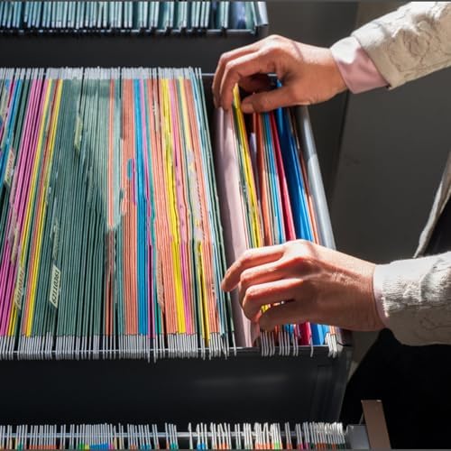 Extra Capacity Hanging File Folders, RAZCC 60 Pack Letter Size Reinforced Hanging Folders with Heavy Duty 2 Inch Expansion for Bulky Files, Filing Cabinet, Adjustable Tabs, Assorted Colors