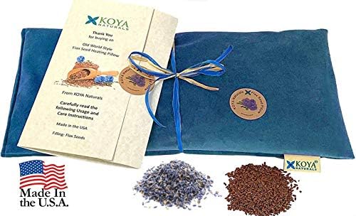 KOYA Naturals Soft Velvet Flax Seed Lavender Pillow Microwave Heating Pad