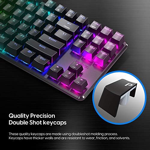 Pulsar Gaming Gears - PK003 Lunar Alloy TKL Mechanical Gaming Keyboard RGB LED Rainbow Backlit USB Wired Game Keyboards for Windows PC PS5 PS4 Xbox 87 Keys Outemu Switches FPS (Renewed)