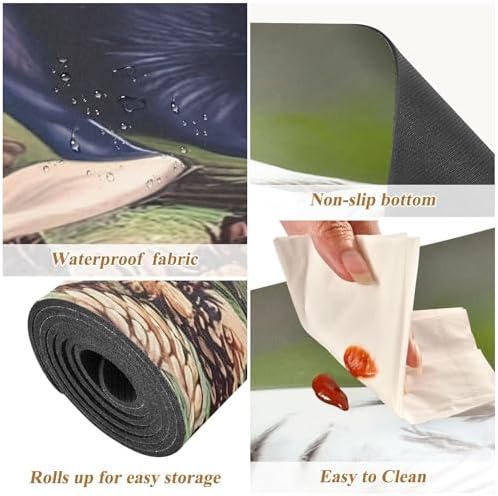 Cat Stretching Trivet Table Runner for Hot Dishes and Pots, Heat Resistant Waterproof Anti-Slip Table Protector for Kitchen Decor, 11.8x39.4 in