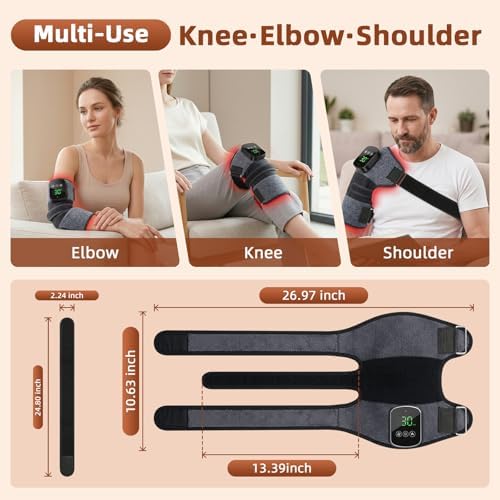 Red Light Therapy Knee Massager with Heat & Vibration