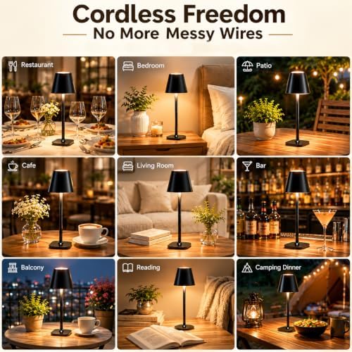 Rechargeable Cordless Table Lamp Set of 2