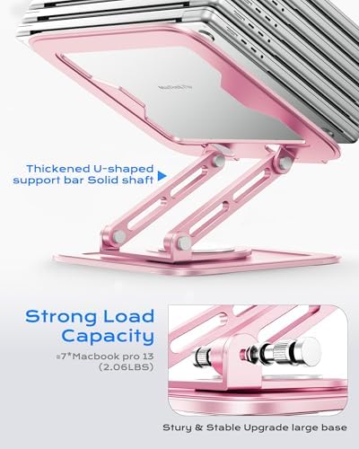 LOXP Adjustable Laptop Stand, Computer Stand with 360 Rotating Base