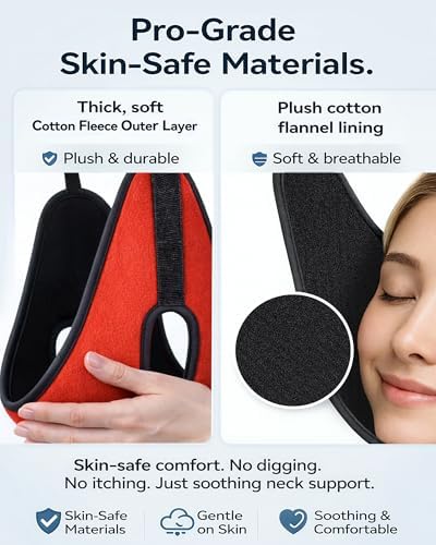Upgraded Over-The-Door Cervical Neck Traction Device – Portable Adjustable Neck Stretcher for Neck Pain Relief, Spine Alignment & Posture Correction, Home Physical Therapy Kit, 330 lbs Support (Red)