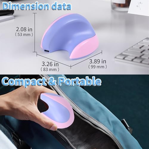 Wireless Mouse Ergonomic Vertical Mouse with Bluetooth & 2.4GHz USB Receiver 3 Buttons Rechargeable Silent Portable Optical USB Cordless Mice for Laptop PC Desktop Tablet Kids Adults Gifts (Purple)