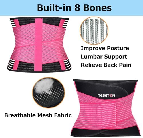 Back Brace for Lower Back Pain, Lumbar Support for Women&Men 02 Pink-XXL