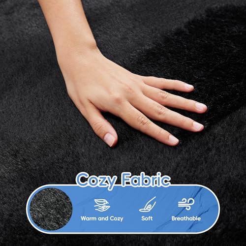 Hobestluk Giant Memory Foam Bean Bag, No-Assembly, Plush Black Single