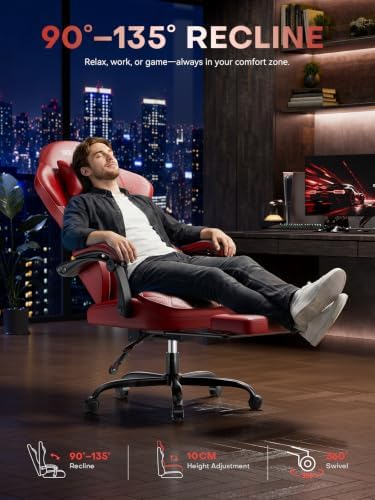 HLDIRECT Gaming Chair with Massager Lumbar Support, 400LBS Weight Capacity