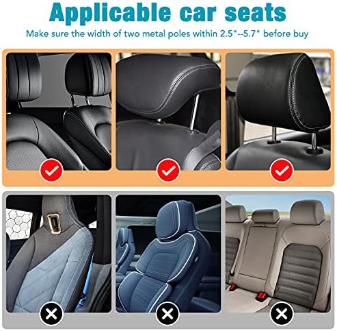 Car Headrest Pillow, Roadpal Adjustable Sleeping Headrest for Car Seat, Head Neck Support Rest Pillows for Kids Adults Travel, Only fit for Car Seat Headrest with Poles-Beige