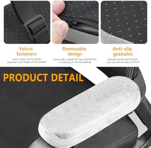 Set of 2 Soft Memory Foam Office Chair Arm Covers, Wheelchair Armrest Pads for Elbow & Forearm Pressure Relief, Chair Arm Rest Pads Cushions for for Office Desk Gaming Chair, Grey