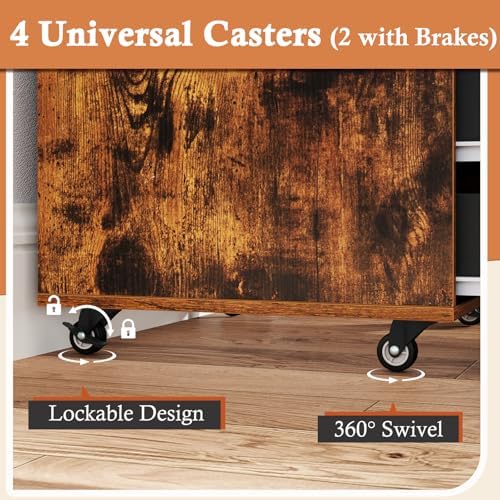 DREAMADE Rolling File Cabinet, 5-Drawer Under Desk File Cabinet