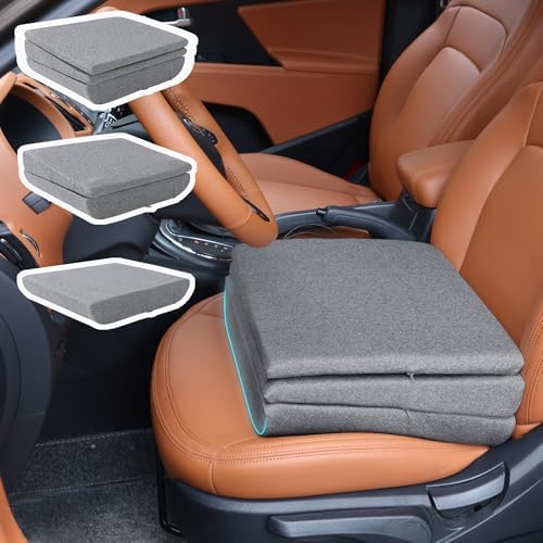 MABOZOO Magnetic Height Adjustable Booster Seat Cushions, 6 Inch Thick Office Chair Seat Cushion for Chair, 3-Layer Thick Butt Pad for Car, Wheelchair, Home, Office (17.7 * 15.7 * 6 Inch)