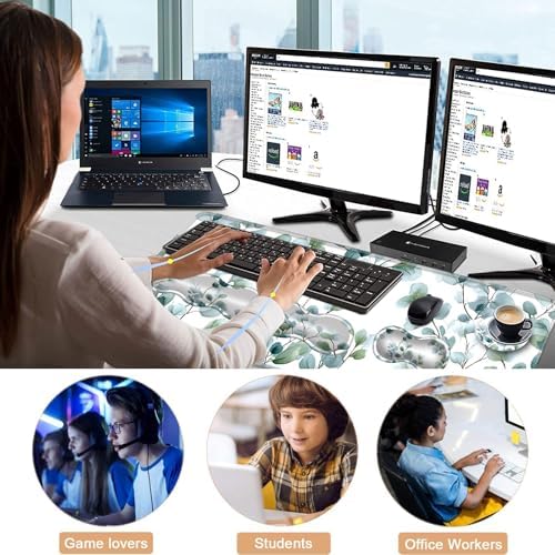 Keyboard Wrist Rest and Mouse Pad with Wrist Support Set Ergonomic Coaster,Memory Foam,Easy Typing Pain Relief,Large XL Desk Mat 31.5"x 11.8",Grass Leaves