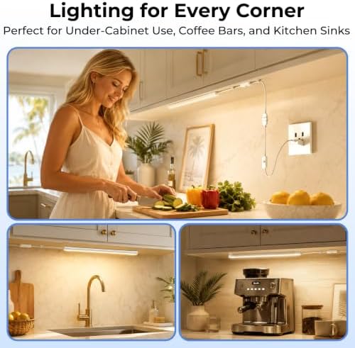 ASOKO 12Inch Hand Wave Activated Under Cabinet Lights-Warm White 3000K