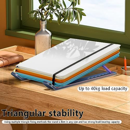 Laptop Stand, Computer Tablet Stand, Adjustable Aluminum Foldable Portable Laptop Holder Riser, Compatible with MacBook Air Pro, Lenovo, HP, Dell, More 10-15.6” Laptops and Tablets (Blue)