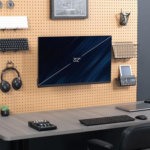 VIVO Black Single Monitor Pegboard Mount, Up to 32 in Screens, MOUNT-PB2A