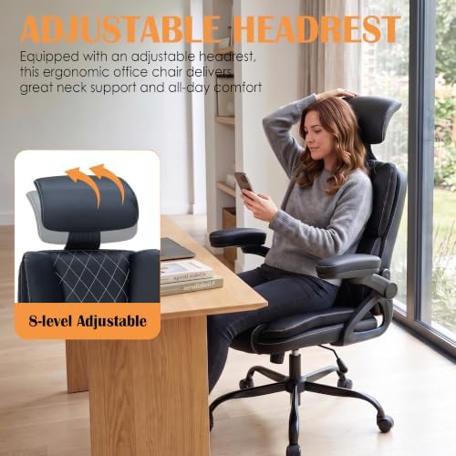 400lbs Executive Office Chair with Adjustable Headrest